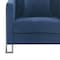 Armen Living Heritage Blue Fabric Upholstered Accent Chair with Brushed Stainless Steel Legs LCHT1BLUE - alternate 3